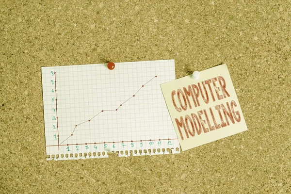 Sinal Texto Mostrando Modelagem Computador Foto Negócios Exibindo Usando Computador — Fotografia de Stock