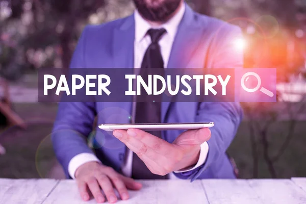 Signo Texto Que Muestra Paper Industry Foto Negocios Mostrando Industria —  Fotos de Stock