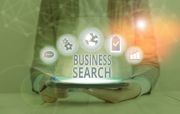 Πινακίδα Κειμένου Που Δείχνει Επιχειρηματική Αναζήτηση Business Photo Text Πράξη — Φωτογραφία Αρχείου