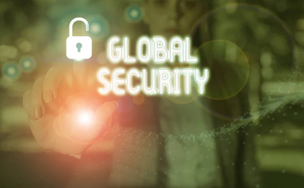 Konceptuell handstil som visar Global Security. Business foto text skydd av världen mot krig och andra hot. — Stockfoto
