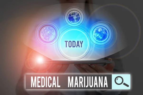 Word writing text Medical Marijuana. Business concept for recommended by examining as treatment of a medical condition Elements of this image furnished by NASA. — Stockfoto