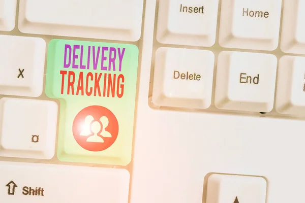 Conceptuele Handschrift Toont Delivery Tracking Concept Betekent Het Proces Van — Stockfoto