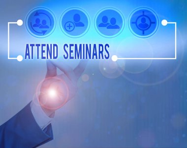 Katılım seminerlerini gösteren bir not yazıyorum. Bir konuyu tartışmak amacıyla toplanma konsepti