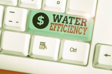 Su verimliliğini gösteren bir not yazıyorum. Gereken su miktarını ölçerek su atığını azaltma konsepti