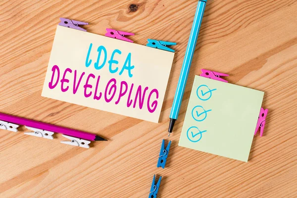 Text Sign Showing Idea Developing Business Photo Showcasing Innovating Concept — Stok fotoğraf