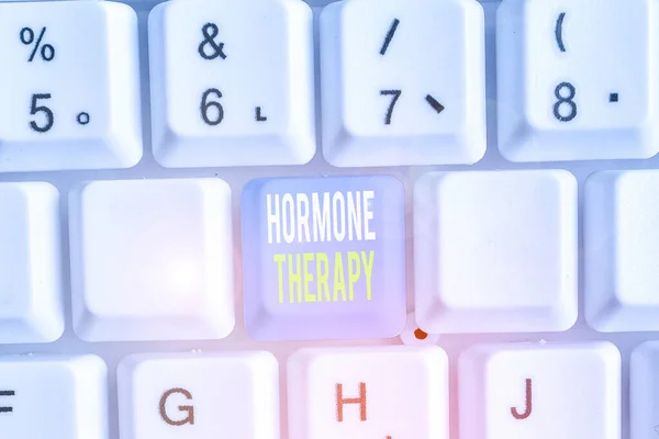 Word writing text Hormone Therapy. Business photo showcasing treatment of disease with synthetic derived hormones