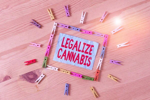 合法化された大麻を示す概念的な手書き 概念とは 合法化されたレクリエーション大麻が全国的に使用する法律を意味します — ストック写真