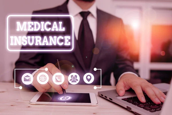 Writing Note Showing Medical Insurance Business Concept Reimburse Insured Expenses — 스톡 사진