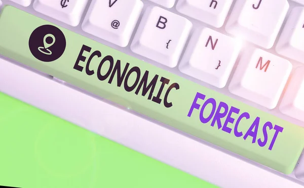 Word Writing Text Economic Forecast Business Photo Showcasing Attempting Predict — Stock Photo, Image