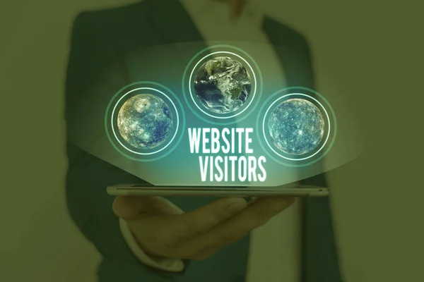 Text Sign Showing Website Visitors Business Photo Text Someone Who — Stock Photo, Image