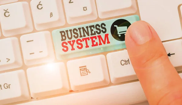 Conceptual Hand Writing Showing Business System Concept Meaning Delivery Mechanism — Stock Photo, Image