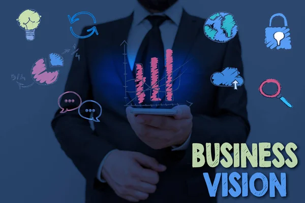 Text Sign Showing Business Vision Business Photo Showcasing Description What — Stock Photo, Image