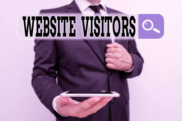 Word Writing Text Website Visitors Business Photo Showcasing Someone Who — Stock Photo, Image