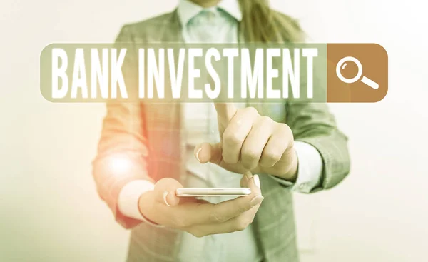 Escrever Uma Nota Mostrar Investimento Bancário Conceito Negócio Para Intermediário — Fotografia de Stock