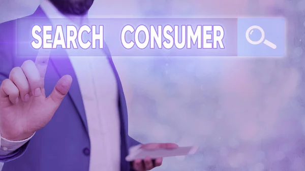 Word Writing Text Search Consumer Business Photo Showcasing Research Onconsumers — 스톡 사진