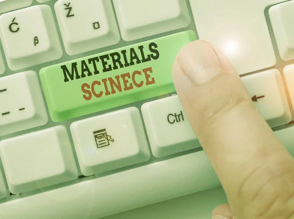 Escrita Mão Conceitual Mostrando Ciência Dos Materiais Conceito Significado Campo — Fotografia de Stock