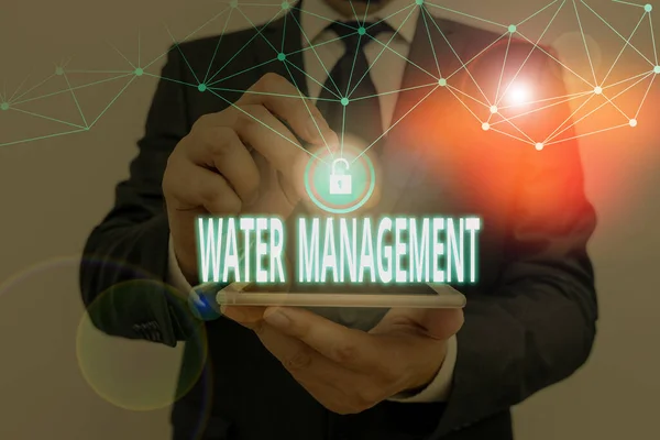 Handschrift Text Schreiben Wassermanagement Konzeptionelle Foto Optimale Nutzung Der Wasserressourcen — Stockfoto