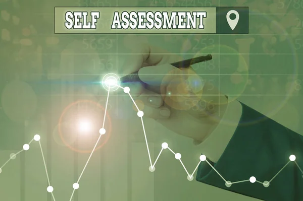 Writing Note Showing Self Assessment Business Concept Evaluation Oneself One — Stock Photo, Image