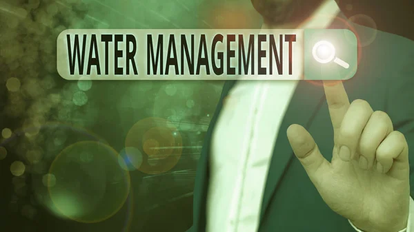 Handschrift Text Wassermanagement Konzeptionelle Foto Optimale Nutzung Der Wasserressourcen Unter — Stockfoto