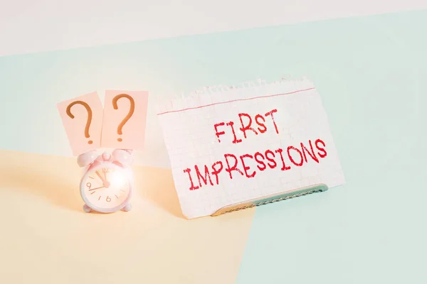 Text Sign Showing First Impressions Business Photo Text First Consideration — Stockfoto