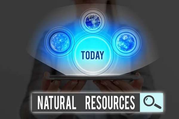 Textschreiben Natürliche Ressourcen Business Foto Präsentiert Materialien Die Der Natur — Stockfoto
