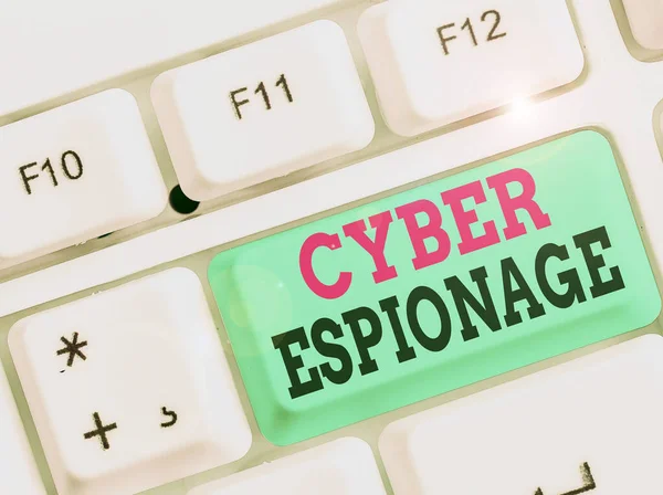 Χειρόγραφο Κείμενο Κατασκοπεία Cyber Εννοιολογική Φωτογραφία Απόκτηση Μυστικών Και Πληροφοριών — Φωτογραφία Αρχείου