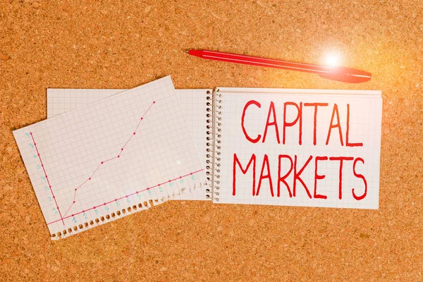 Conceptual Hand Writing Showing Capital Markets Concept Meaning Buyers Sellers — 스톡 사진