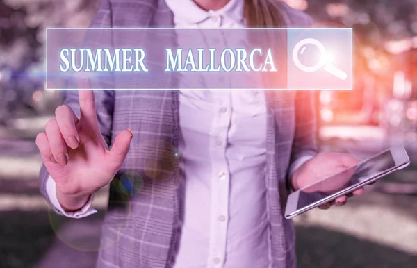 Écriture Manuscrite Texte Summer Mallorca Photo Conceptuelle Passer Les Fêtes — Photo