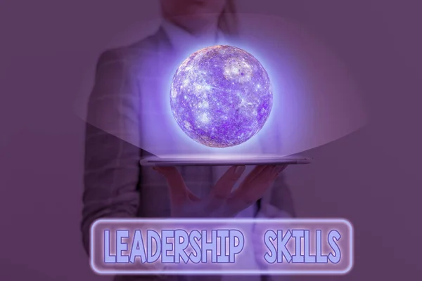 Word writing text Leadership Skills. Business concept for Skills and qualities that leaders possess Taking a lead Elements of this image furnished by NASA.