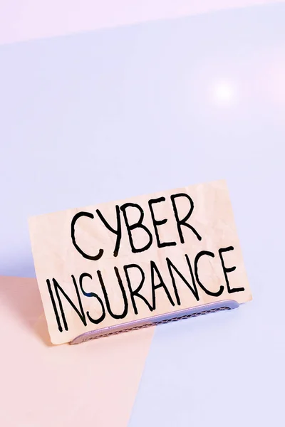 Konceptuell Handstil Som Visar Cyber Insurance Begreppet Innebär Att Skydda — Stockfoto