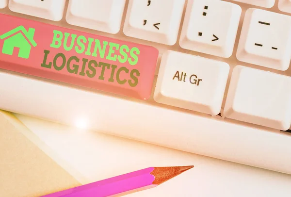 Nota Redacción Que Muestra Business Logistics Concepto Negocio Para Adquisición — Foto de Stock