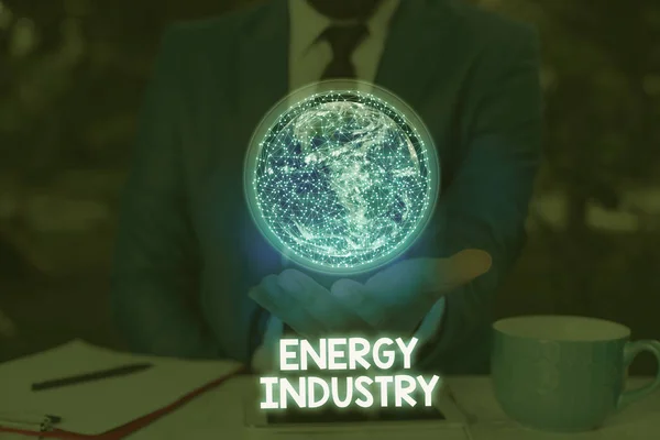 Nota de redação mostrando a Indústria de Energia. Foto de negócios mostrando indústrias envolvidas na produção e venda de energia Elementos desta imagem fornecidos pela NASA . — Fotografia de Stock