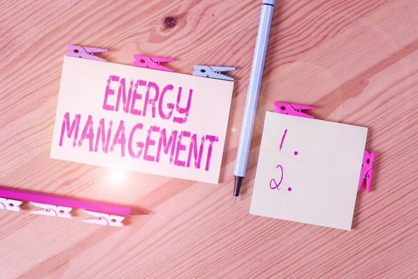 Handschrifttekst Energy Management Conceptuele Foto Manier Van Het Volgen Bewaken — Stockfoto