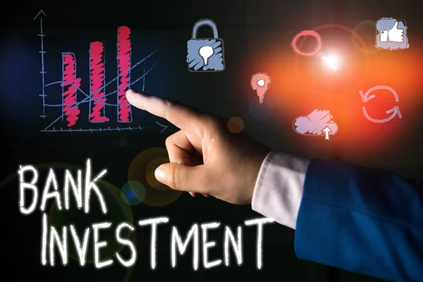 Sinal Texto Mostrando Investimento Bancário Texto Foto Negócios Intermediário Financeiro — Fotografia de Stock