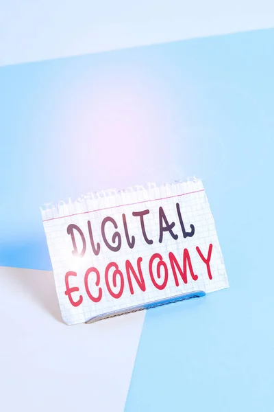 Signo Texto Que Muestra Economía Digital Fotografía Negocios Actividades Económicas — Foto de Stock