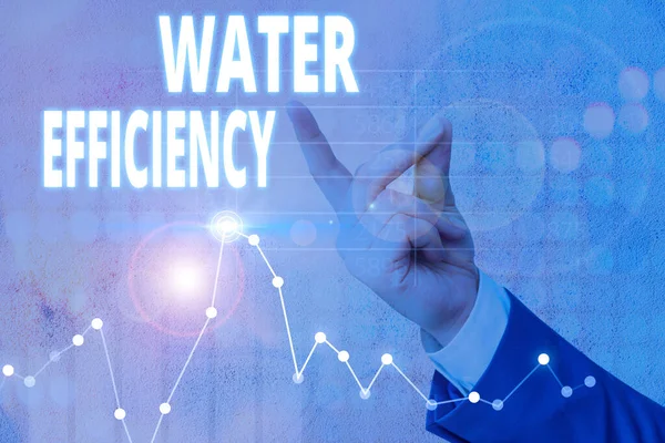 Koncepční Rukopis Ukazující Účinnost Vody Koncepce Znamená Snížit Plýtvání Vodou — Stock fotografie