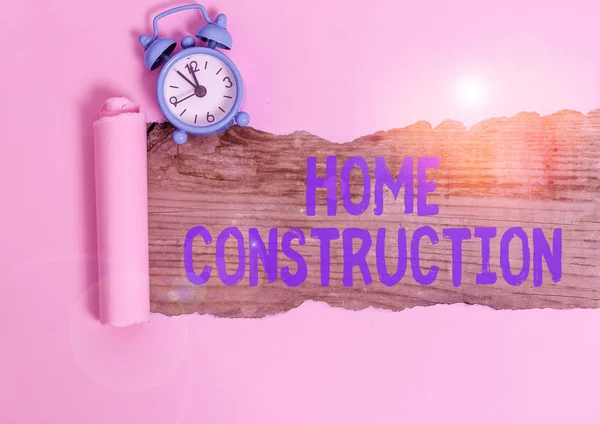 Texto Escritura Palabras Home Construction Foto Negocios Mostrando Proceso Construcción — Foto de Stock