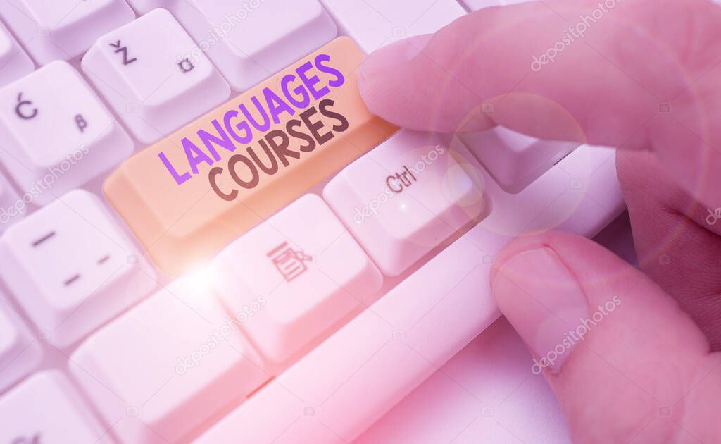 Handwriting text Languages Courses. Conceptual photo set of classes or a plan of study on a foreign language