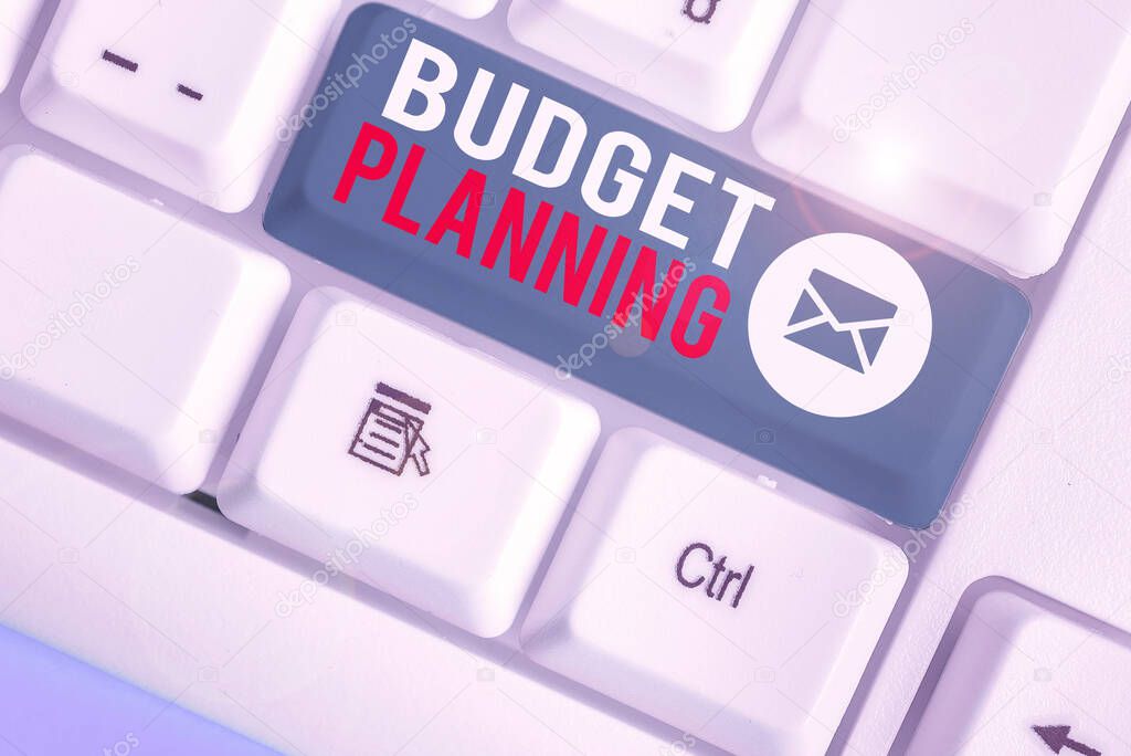 Text sign showing Budget Planning. Business photo showcasing process of constructing a budget and then utilizing it