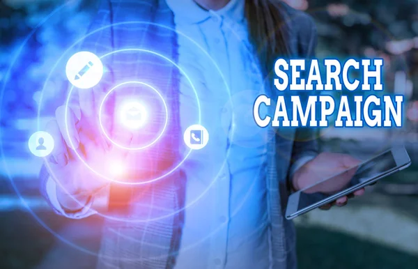 検索キャンペーンを示す概念的な手書き ウェブページにオンライン広告を配置する方法の概念的な意味 — ストック写真