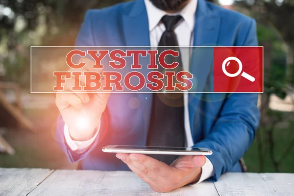 Teksten Met Cystische Fibrose Bedrijfsfoto Van Een Erfelijke Aandoening Die — Stockfoto