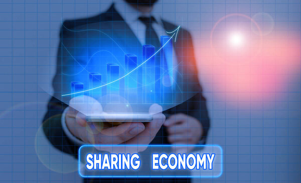 Концептуальный почерк, показывающий разделение экономики. Совместное использование текстов бизнес-фотографий или совместное использование на основе одноранговых изображений
.