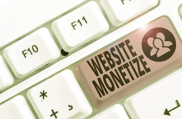 Writing Note Showing Website Monetize Business Concept Ability Generate Revenue — 스톡 사진