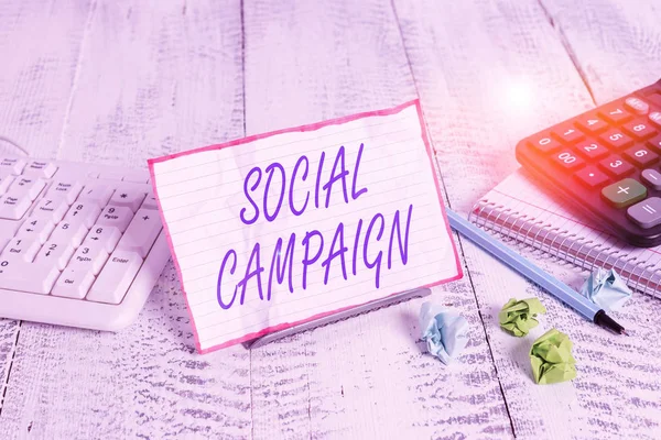 Conceptueel Handschrift Met Sociale Campagne Concept Betekent Gebruik Maken Van — Stockfoto