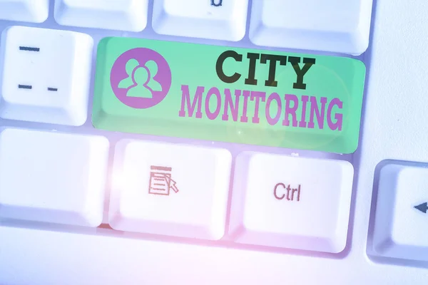 Texto Escritura Palabras City Monitoring Foto Negocios Mostrando Indicador Nivel —  Fotos de Stock