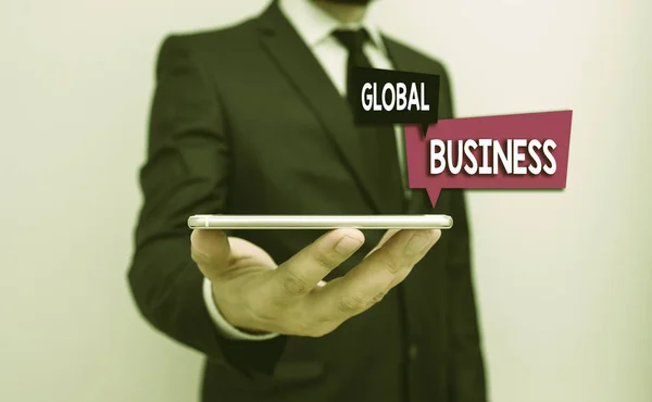 Note Écriture Montrant Global Business Concept Affaires Pour Entreprise Qui — Photo