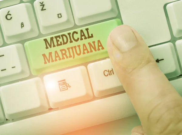 Konceptuella Handskrift Visar Medicinsk Marijuana Begrepp Mening Som Rekommenderas Genom — Stockfoto
