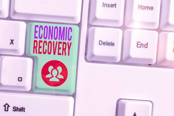 Conceptual Hand Writing Showing Economic Recovery Concept Meaning Rise Business — Stock Photo, Image