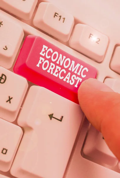Writing Note Showing Economic Forecast Business Concept Attempting Predict Future — Stock Photo, Image