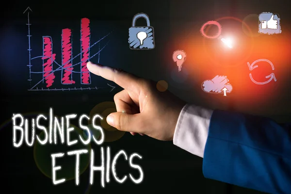 Segno Testo Che Mostra Business Ethics Studio Del Testo Delle — Foto Stock